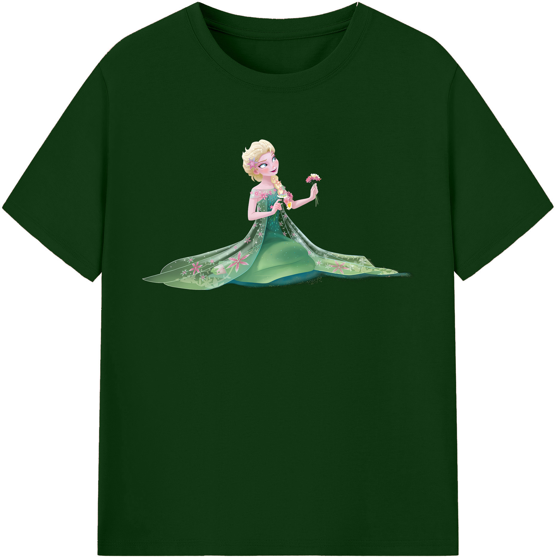 （画像用） アナと雪の女王 アンナ エルサ Frozen Anna Elsa 綿100％半袖Tシャツ（フロントプリント）